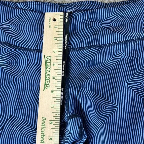 Nike Dri Fit Running Capri Leggings Blue Black - Picture 2 of 9